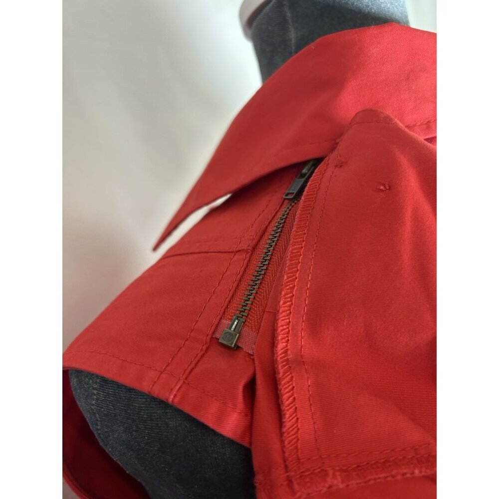 Cabi Red Trench Coat Sz 6 Jacket Detachable Upper Double Breasted Belted Convert - Picture 11 of 16